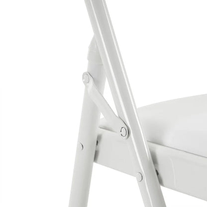 Chaises pliantes élégantes en fer et PVC pour conventions et expositions Blanches