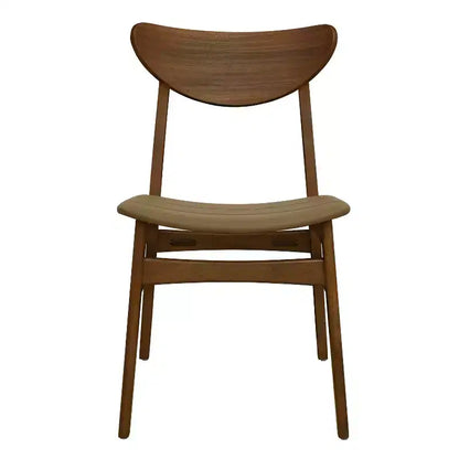 Christopher Knight Home Lot de 2 chaises de salle à manger Josie de style Mid-Century Modern en similicuir et bois d'hévéa, couleur marron/noyer