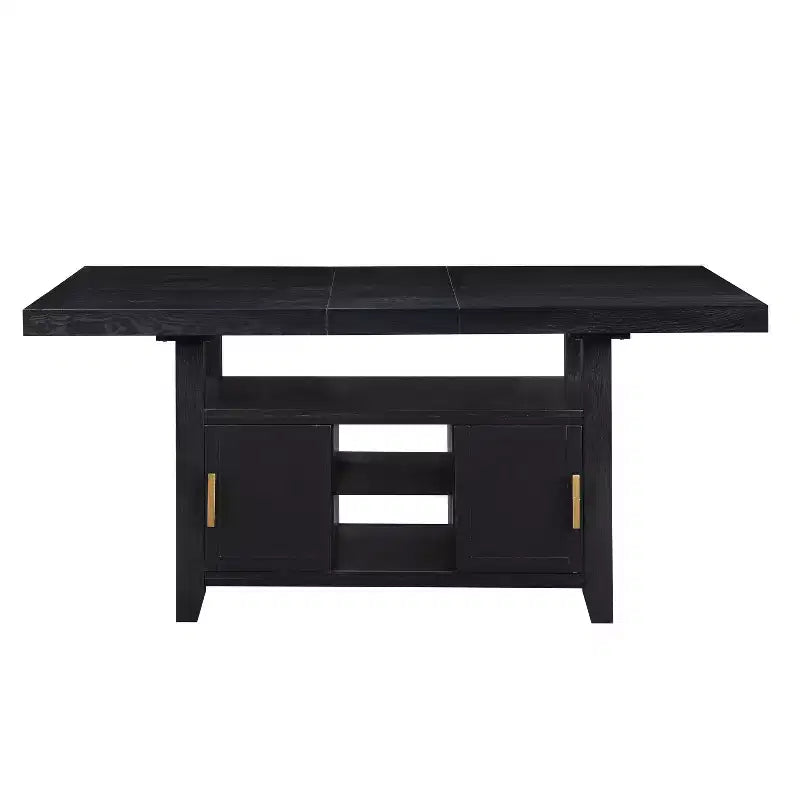 Yves Counter Height Dining Table with Storage Rubbed Charcoal - Steve Silver Co.