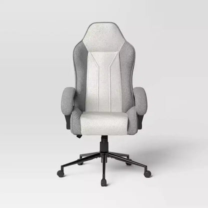 Chaise de jeu pivotante grise – Room Essentials™ : Chaise de bureau d'ordinateur rembourrée, réglable, accoudoirs fixes