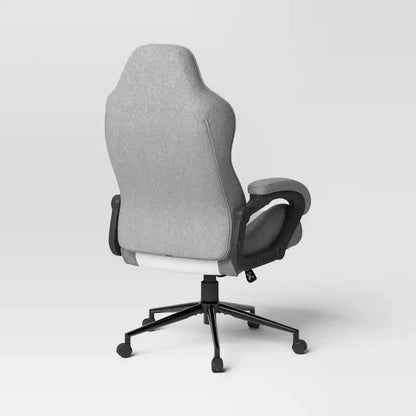 Chaise de jeu pivotante grise – Room Essentials™ : Chaise de bureau d'ordinateur rembourrée, réglable, accoudoirs fixes