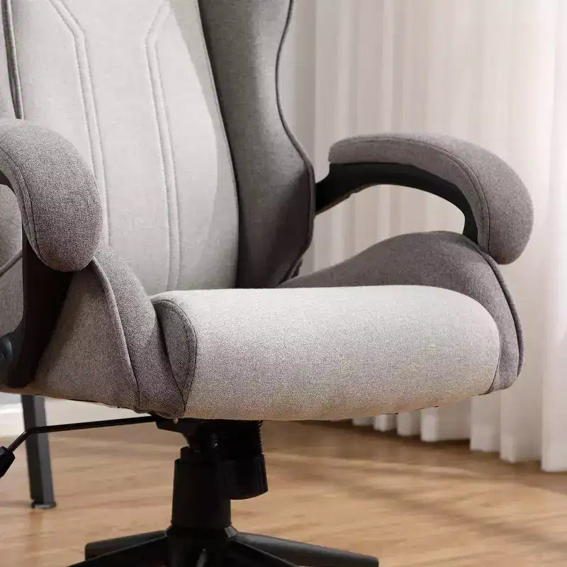Chaise de jeu pivotante grise – Room Essentials™ : Chaise de bureau d'ordinateur rembourrée, réglable, accoudoirs fixes