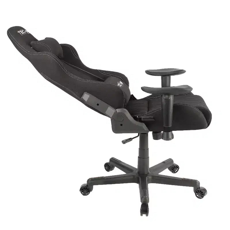 Fauteuil de gaming ergonomique haut dossier en tissu style baquet noir - Techni Sport : Bureau, pivotant, support lombaire