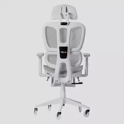 Airflex2 Mesh Gaming Chair with Footrest White - Techni Sport: Synchro-Tilt, 275 Lbs Capacity, Ergonomic Design