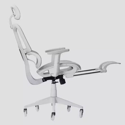 Airflex2 Mesh Gaming Chair with Footrest White - Techni Sport: Synchro-Tilt, 275 Lbs Capacity, Ergonomic Design