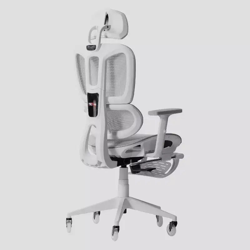Airflex2 Mesh Gaming Chair with Footrest White - Techni Sport: Synchro-Tilt, 275 Lbs Capacity, Ergonomic Design