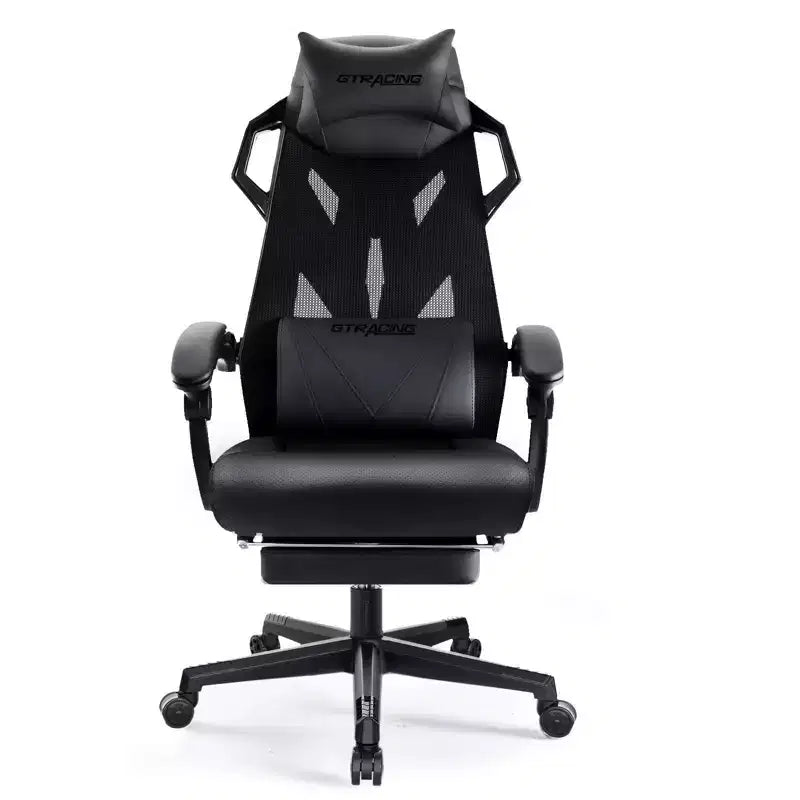 GTRACING Gaming Chair Mesh Computer Chair Ergonomic Recliner with Footrest Black