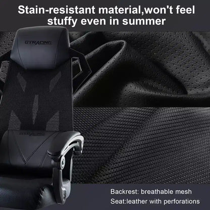 GTRACING Gaming Chair Mesh Computer Chair Ergonomic Recliner with Footrest Black