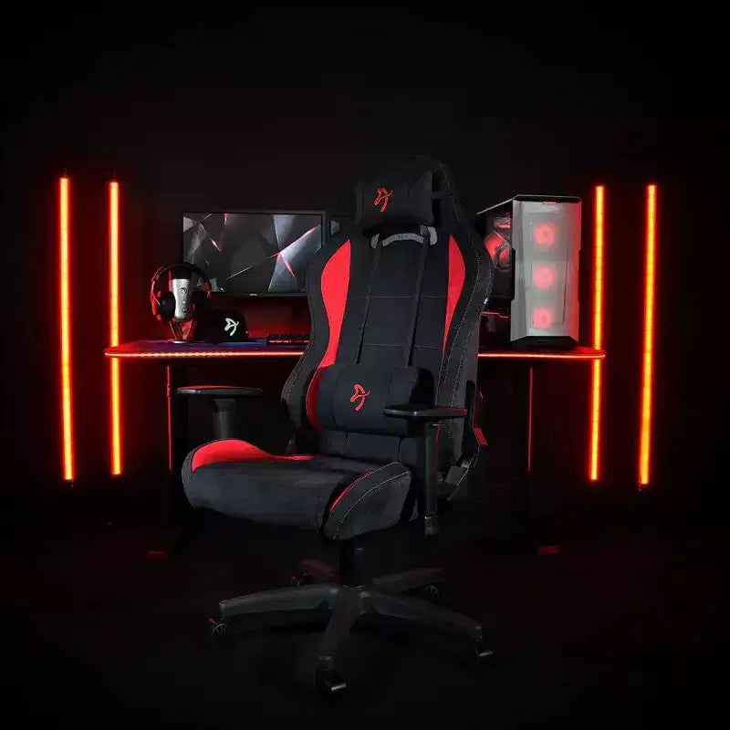 Arozzi Torretta Premium Chaise de bureau et de jeu super douce avec 2 oreillers de soutien Rouge