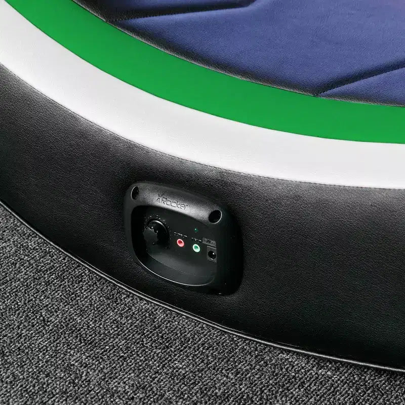 X Rocker Horizon RGB LED Audio Floor Rocker Gaming Chair Green/Black/White