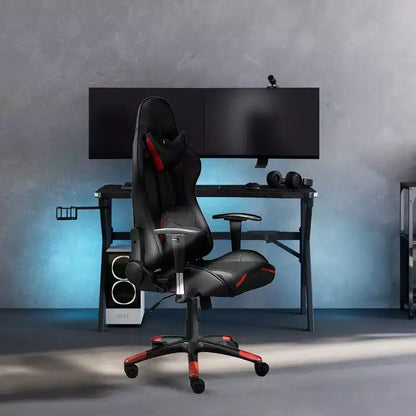 Chaise de jeu Brassex 52 po Lucas noire/rouge