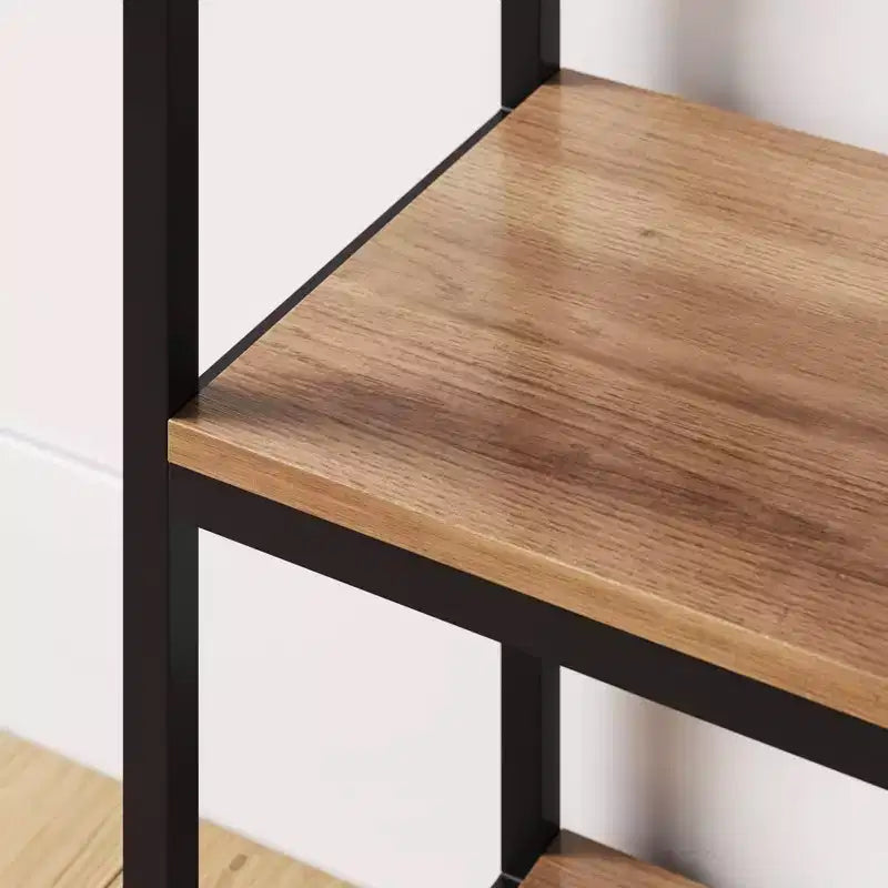Étagère Arche à 5 tablettes 72" Haven en bois et métal, Chêne récupéré/Noir mat - Nathan James