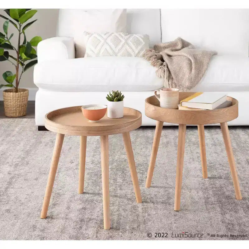 Tables d'appoint gigognes Pebble Naturel - LumiSource