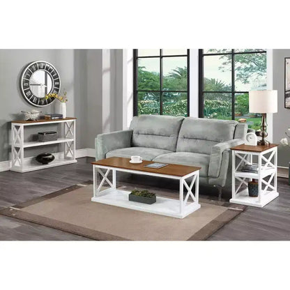 Coventry Coffee Table with Shelf Driftwood/White - Breighton Home