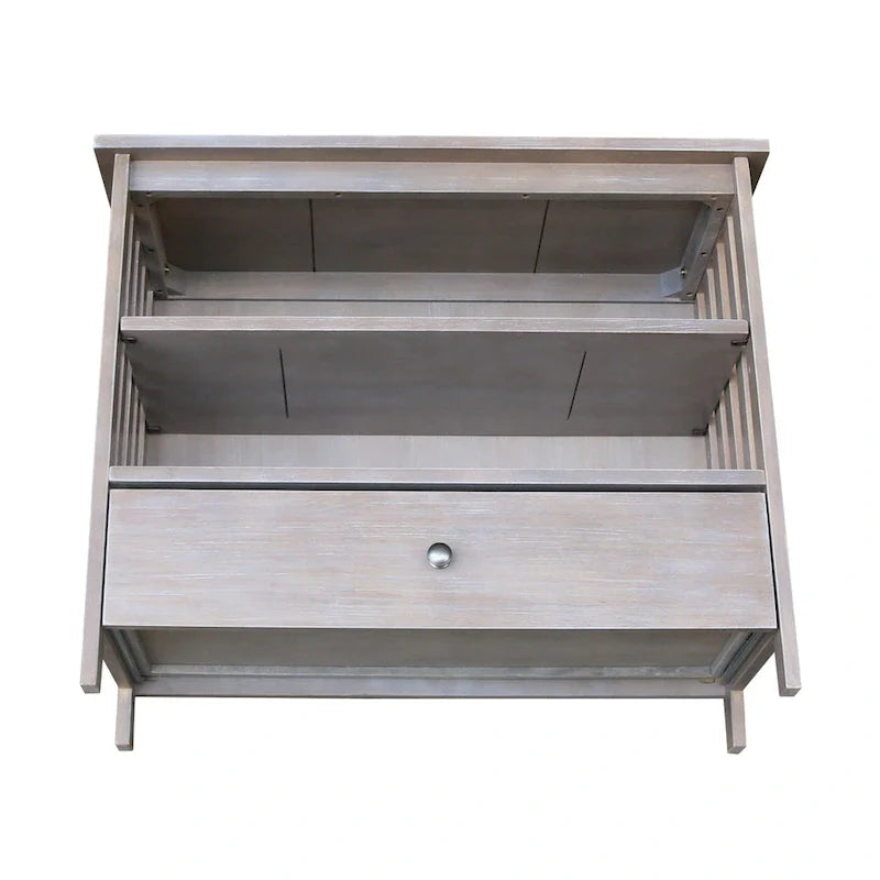 Meuble TV d'angle en bois massif de style Mission