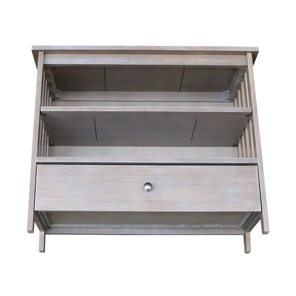 Meuble TV d'angle en bois massif de style Mission