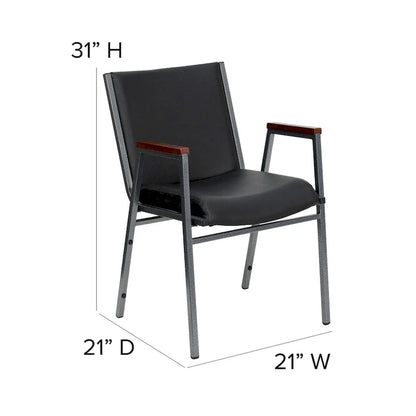 Chaise empilable robuste avec accoudoirs - 21P x 21L x 31H
