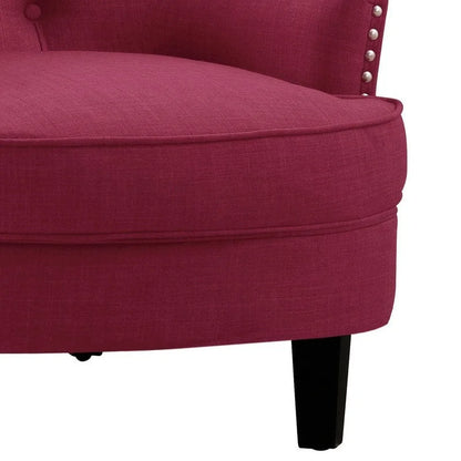 Moser Bay Mignon Fauteuil d'appoint à oreilles capitonné large de 76 cm en velours et lin
