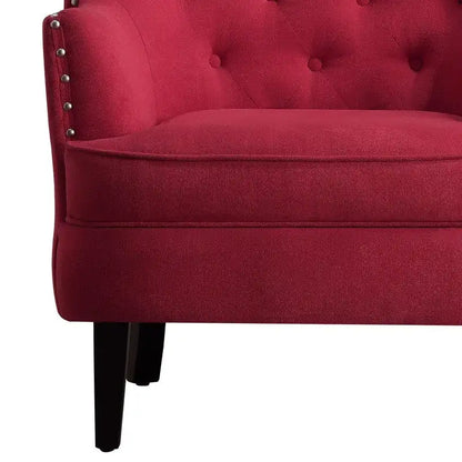 Moser Bay Mignon Fauteuil d'appoint à oreilles capitonné large de 76 cm en velours et lin