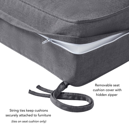 Ensemble de deux coussins d'extérieur haut de gamme Sunbrella pour assise profonde