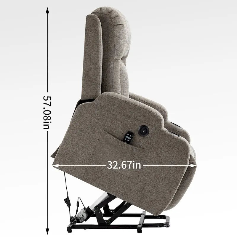 Fauteuil inclinable releveur électrique Lazy Boy, fauteuil de massage moderne à moteur unique avec chauffage lombaire, port de chargement USB, porte-gobelets