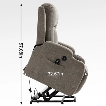 Fauteuil inclinable releveur électrique Lazy Boy, fauteuil de massage moderne à moteur unique avec chauffage lombaire, port de chargement USB, porte-gobelets