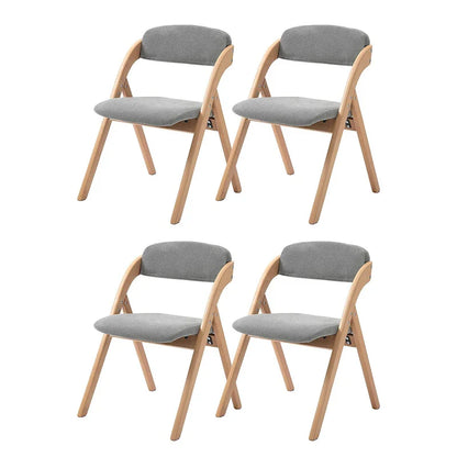 Chaises de salle à manger pliantes empilables en bois avec sièges rembourrés (lot de 4)