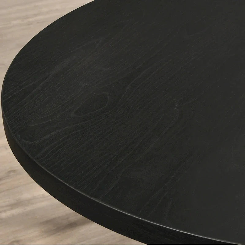 Ensemble de salle à manger 5 pièces, ensemble de meubles de cuisine en bois, table ronde avec piètement central en croix et 4 chaises capitonnées