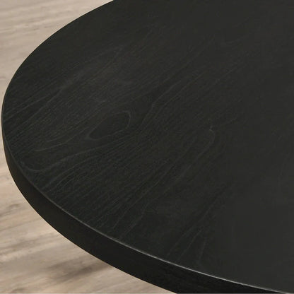 Ensemble de salle à manger 5 pièces, ensemble de meubles de cuisine en bois, table ronde avec piètement central en croix et 4 chaises capitonnées