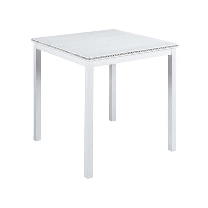 Ensemble de salle à manger moderne 5 pièces avec table carrée hauteur comptoir et 4 chaises rembourrées