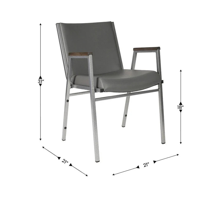 Chaise empilable robuste avec accoudoirs - 21P x 21L x 31H