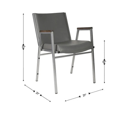 Chaise empilable robuste avec accoudoirs - 21P x 21L x 31H