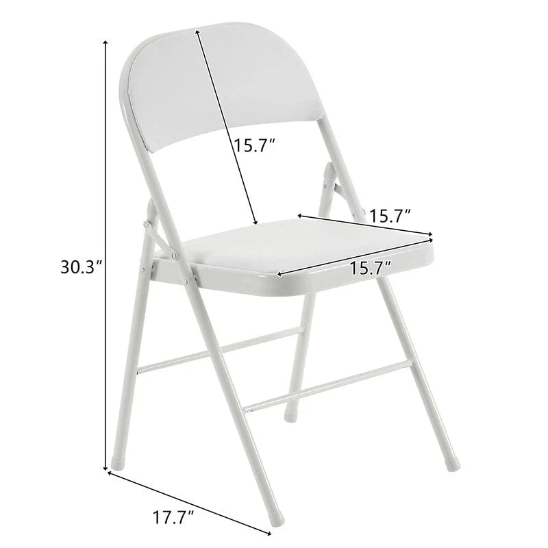 Chaises pliantes élégantes en fer et PVC pour conventions et expositions Blanches