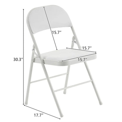 Chaises pliantes élégantes en fer et PVC pour conventions et expositions Blanches