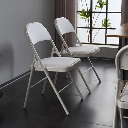 Chaises pliantes élégantes en fer et PVC pour conventions et expositions Blanches