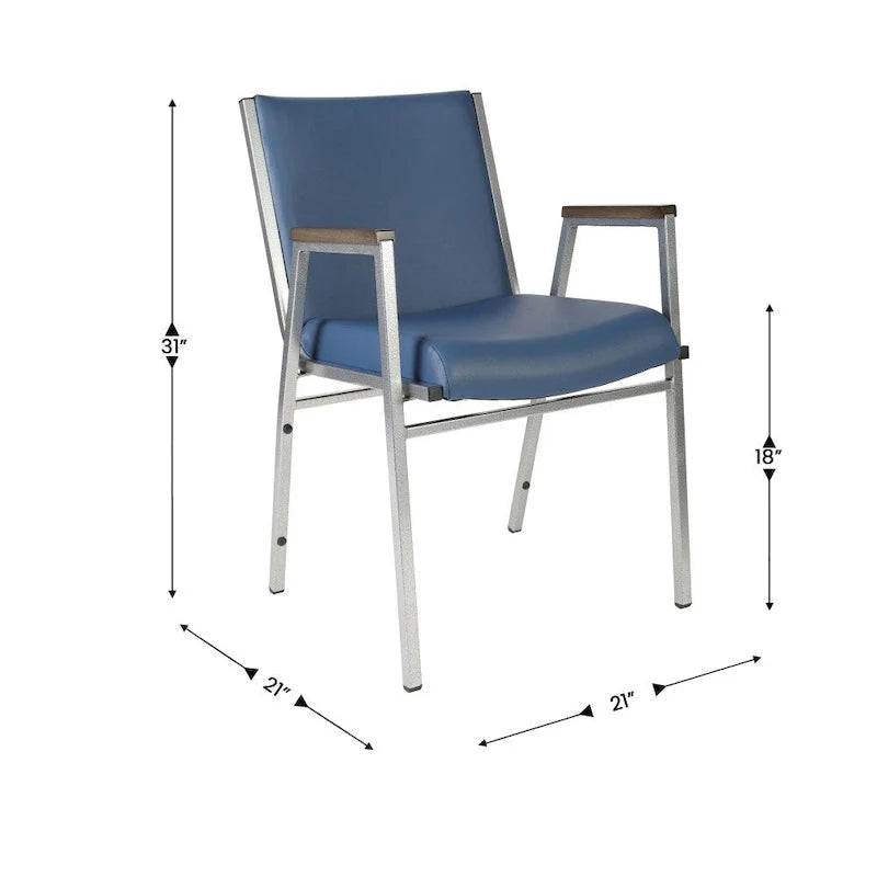 Chaise empilable robuste avec accoudoirs - 21P x 21L x 31H