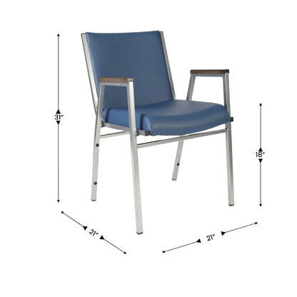 Chaise empilable robuste avec accoudoirs - 21P x 21L x 31H