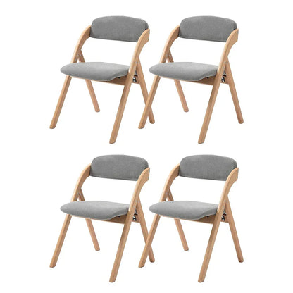 Chaises de salle à manger pliantes empilables en bois avec sièges rembourrés (lot de 4)