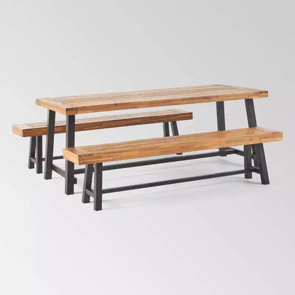 Carlisle 3pc Acacia Wood Picnic Dining Set - Christopher Knight Home