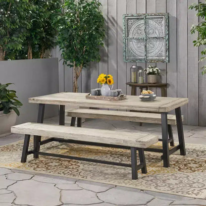 Carlisle 3pc Acacia Wood Picnic Dining Set - Christopher Knight Home