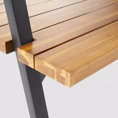 Ensemble de salle à manger Huckleberry 7 pièces en bois d'acacia et jardinière en fer
