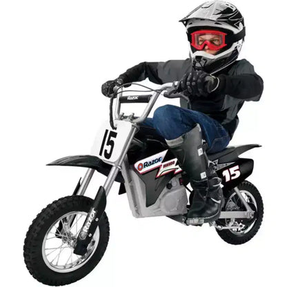 Razor MX400 Kid & Teen Dirt Rocket 24V Ride On High-Torque Electric Motocross Motorcycle Toy Dirt Bikes, Speeds up to 14 MPH, Black & Green, 2 Pack