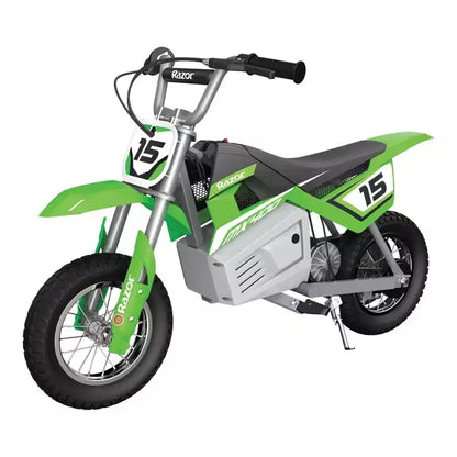 Razor MX400 Kid & Teen Dirt Rocket 24V Ride On High-Torque Electric Motocross Motorcycle Toy Dirt Bikes, Speeds up to 14 MPH, Black & Green, 2 Pack