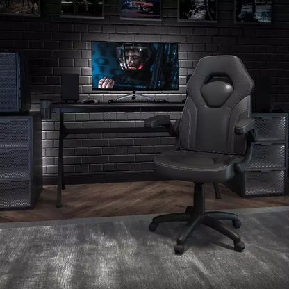 Flash Furniture X10 Gaming Chair Racing Office Ergonomic Computer PC Adjustable Swivel Chair with Flip-up Arms