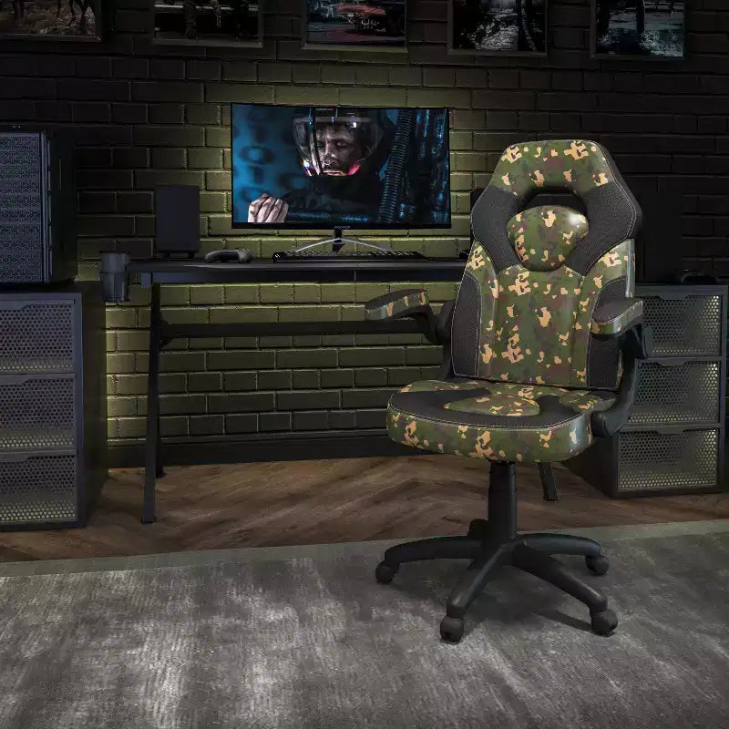 Flash Furniture X10 Gaming Chair Racing Office Ergonomic Computer PC Adjustable Swivel Chair with Flip-up Arms