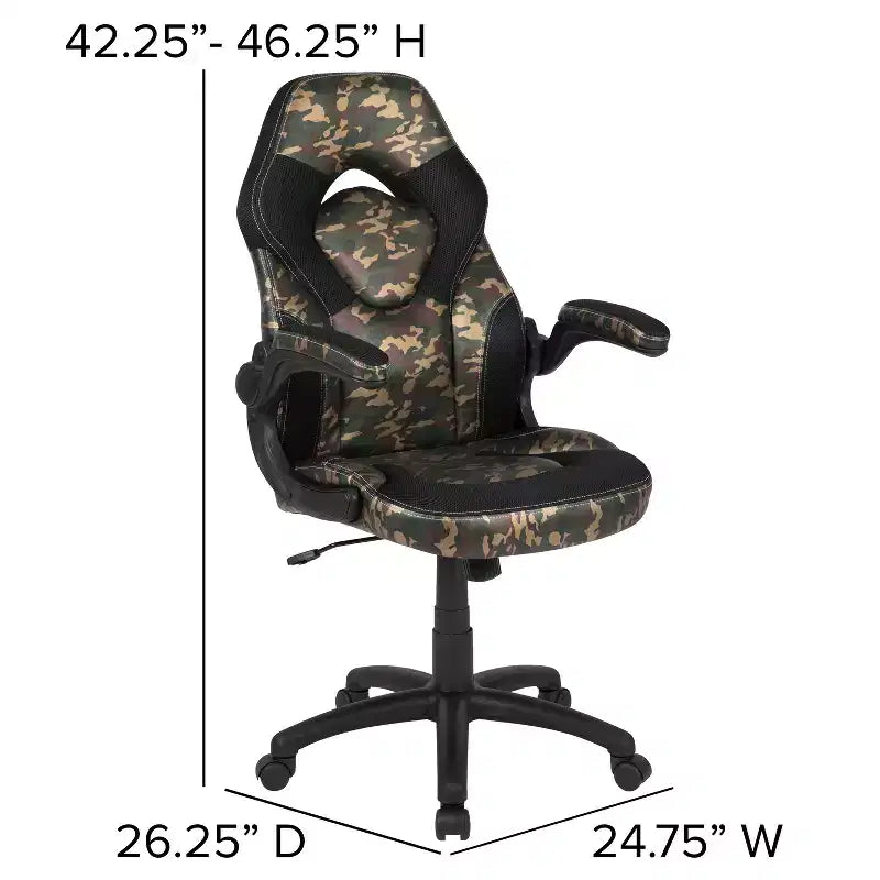 Flash Furniture X10 Gaming Chair Racing Office Ergonomic Computer PC Adjustable Swivel Chair with Flip-up Arms