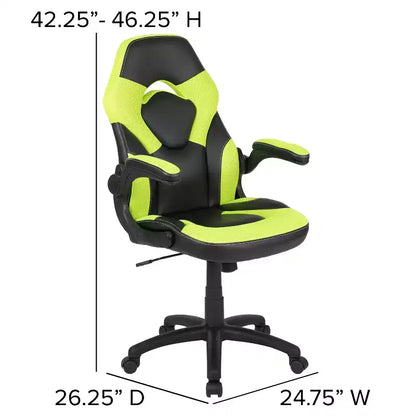 Flash Furniture X10 Gaming Chair Racing Office Ergonomic Computer PC Adjustable Swivel Chair with Flip-up Arms