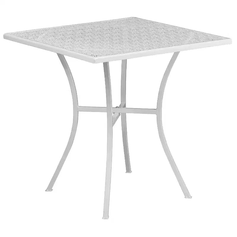 Flash Furniture Oia Commercial Grade 28 Square Indoor-Outdoor Steel Patio Table Set with 4 Square Back Chairs