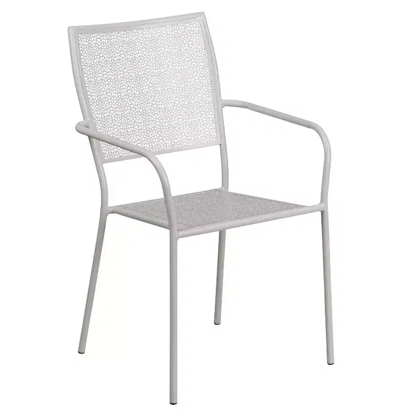 Flash Furniture Oia Commercial Grade 28 Square Indoor-Outdoor Steel Patio Table Set with 4 Square Back Chairs