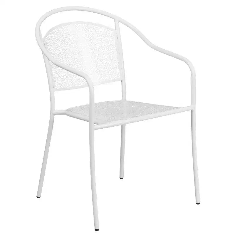 Flash Furniture Oia Commercial Grade 35.5 Square Indoor-Outdoor Steel Patio Table Set with 4 Round Back Chairs